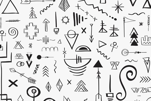 Doodle boho schets patroon vector achtergrond