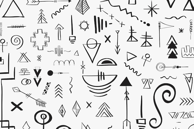 Doodle boho schets patroon vector achtergrond