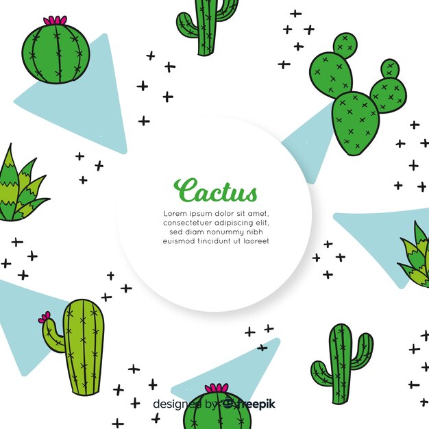 Doodle cactus achtergrond