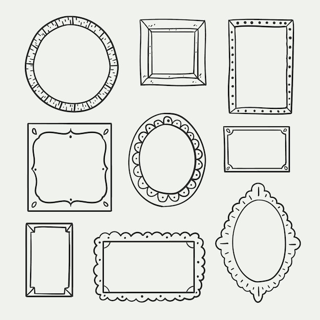 Gratis vector doodle frame collectie