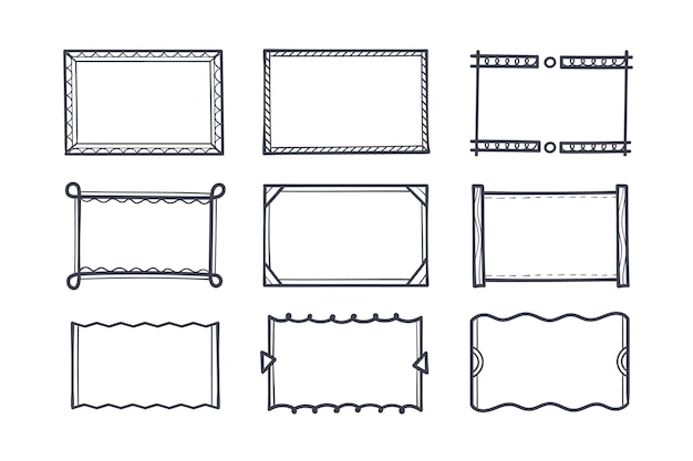 Doodle frame ornament set