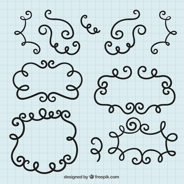 Gratis vector doodle frames