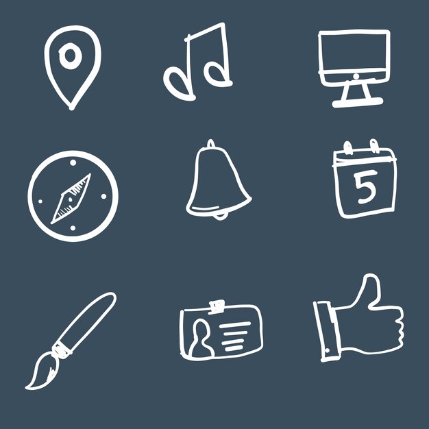 doodle icon set