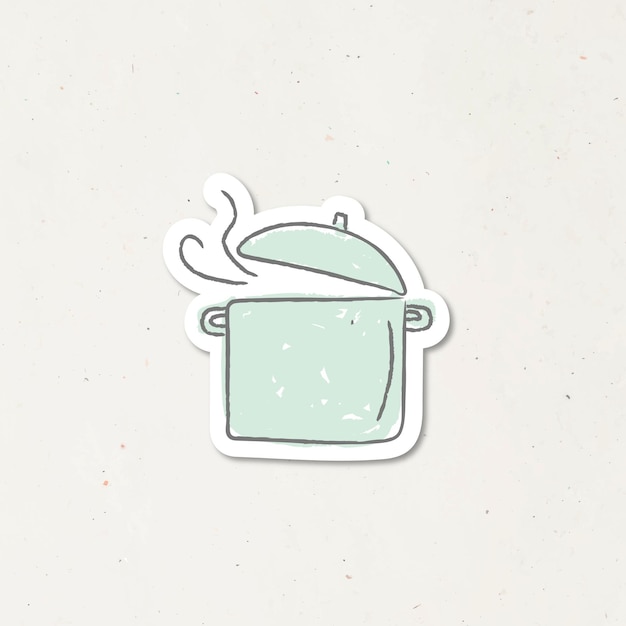 Doodle kookpot sticker vector