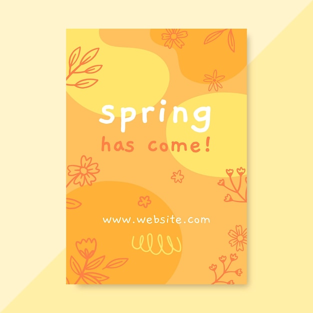 Doodle monochromatisch voorjaar poster