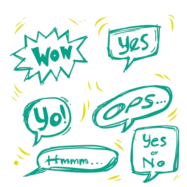 Doodle speech bubble vector