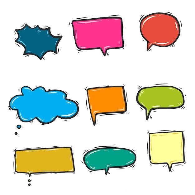 Gratis vector doodle speech bubble