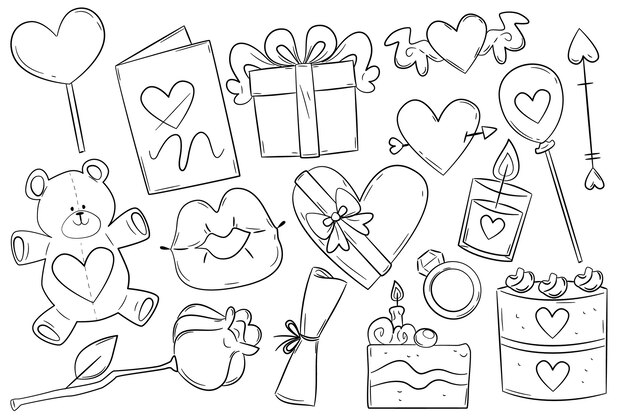 Doodle Valentijnsdag element collectie