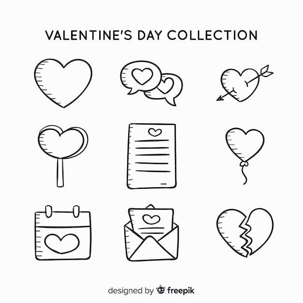 Doodle valentine label collectie