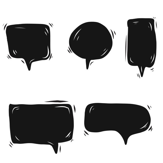 Doodle zwarte speech bubble vector