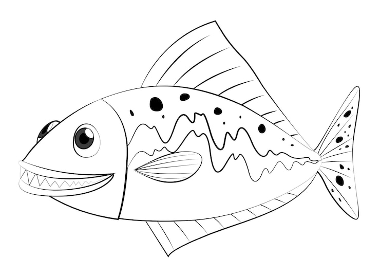Gratis Vector doodles die een dier tekenen om met vissen te zwemmen