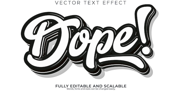 Dope penseel teksteffect bewerkbare moderne belettering typografie lettertypestijl