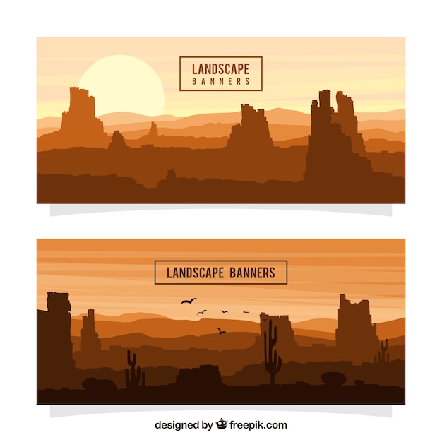 Gratis vector dorre landschap banners