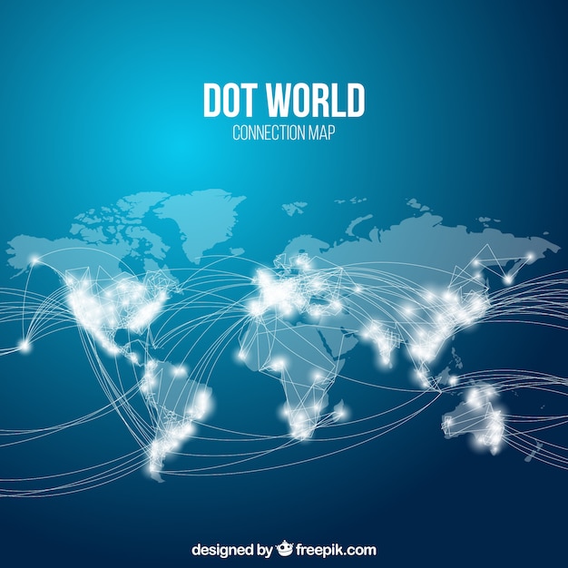 Gratis vector dot wereldkaart verbinding