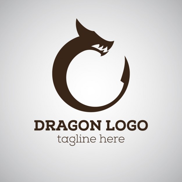 Gratis vector draak embleem met tagline