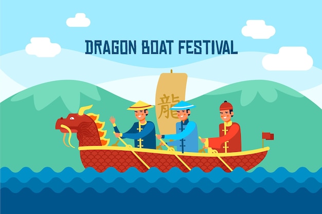 Dragon boat achtergrond concept