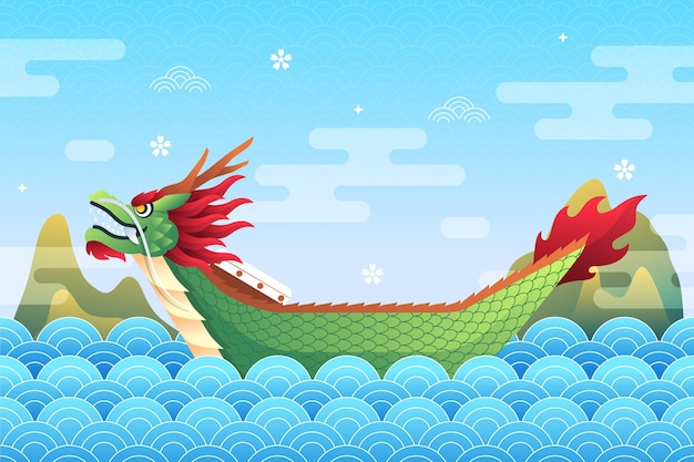 Dragon boat-achtergrondstijl