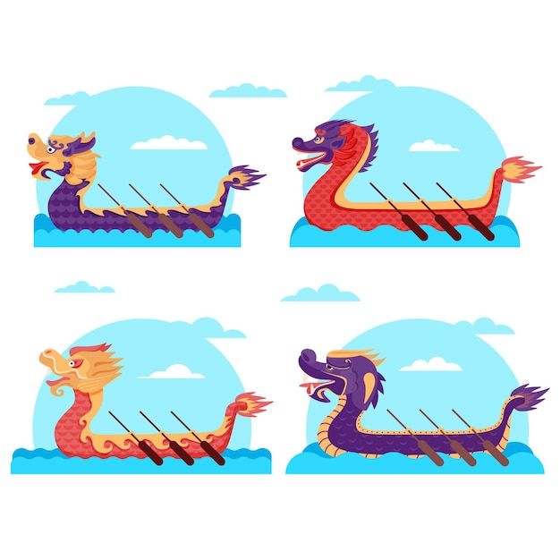 Gratis vector dragon boat collectie