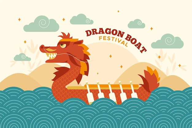 Dragon boat festival behang