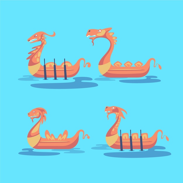 Dragon boat kleurrijk collectieontwerp