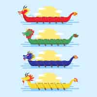 Gratis vector dragon boat pack