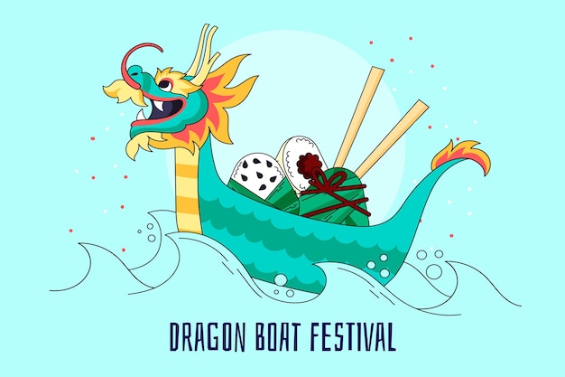 Dragon boat wallpaper ontwerp