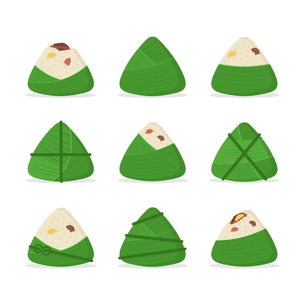 Gratis vector dragon boten zongzi pack