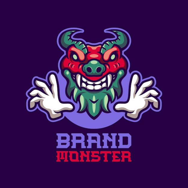 Dragon Monster Mascot Logo sjabloon