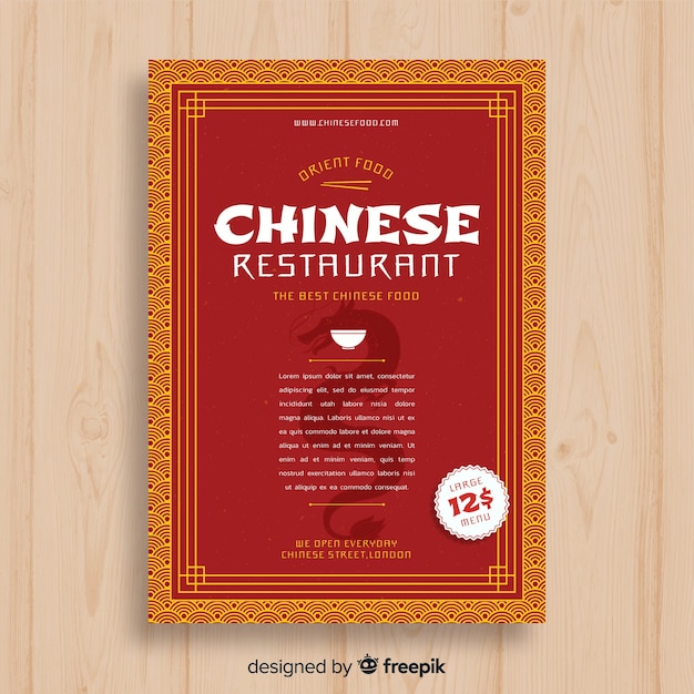 Dragon silhouet chinese eten flyer