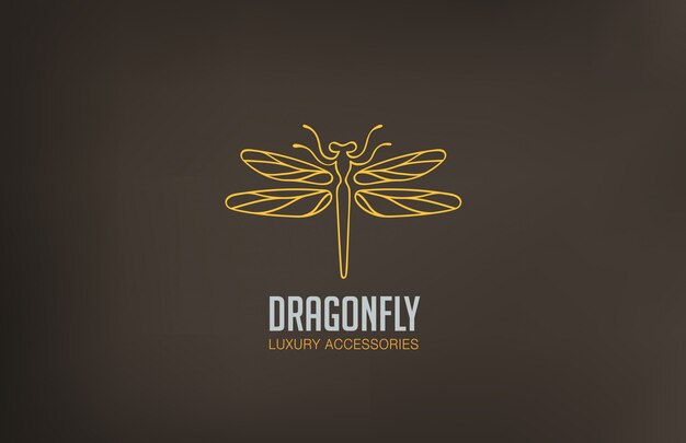 Dragonfly Logo lineair stijlicoon.