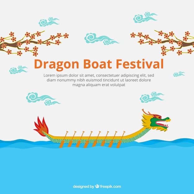 Gratis vector drakenboot festival achtergrond