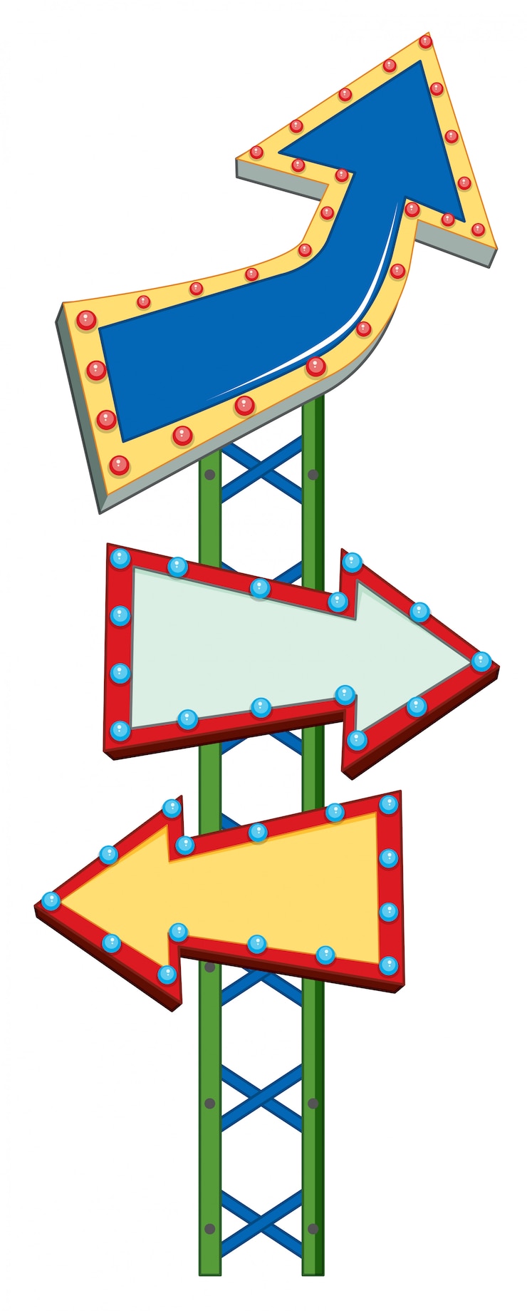 Gratis Vector drie pijltekens op groene pool