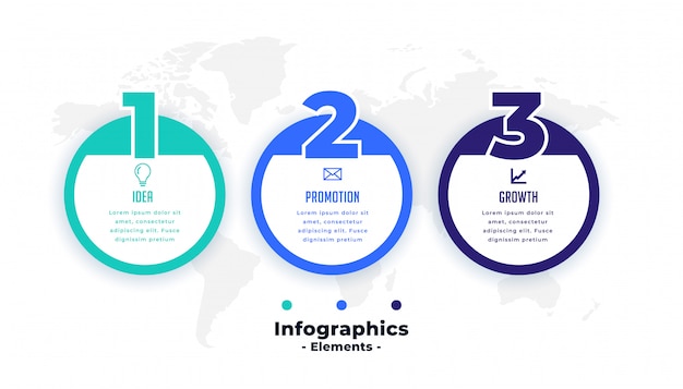 Drie stappen professionele circulaire infographic sjabloon