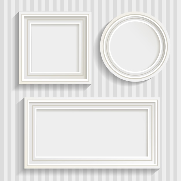Drie witte Frames Set