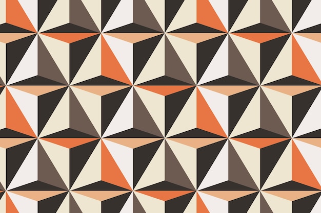 Gratis vector driehoek 3d geometrische patroon vector oranje achtergrond in abstracte stijl