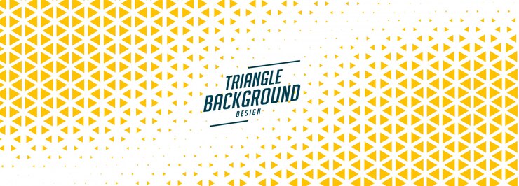 Gratis Vector driehoek halftoon banner met gele en witte tinten