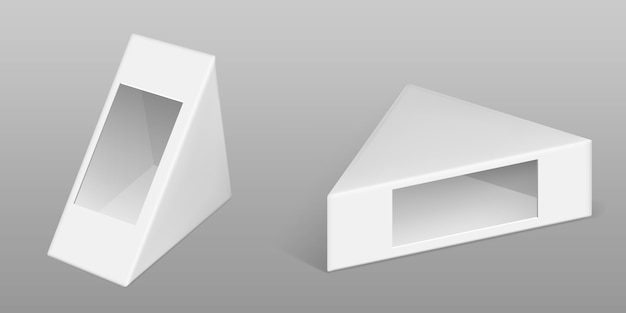 Gratis vector driehoekige kartonnen doos voor sandwich set
