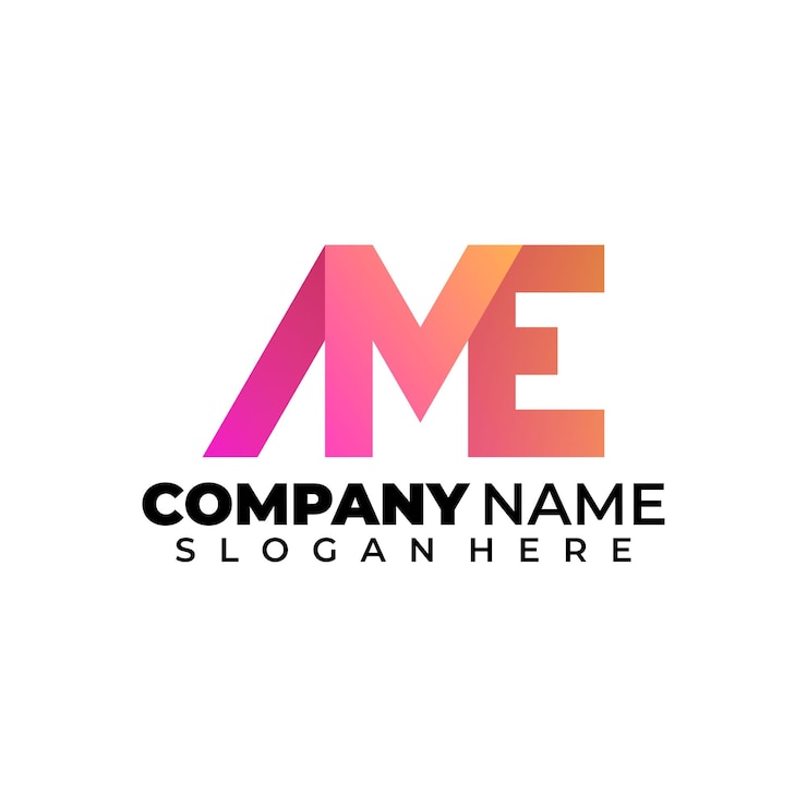 Gratis Vector drievoudig letter modern logo ame