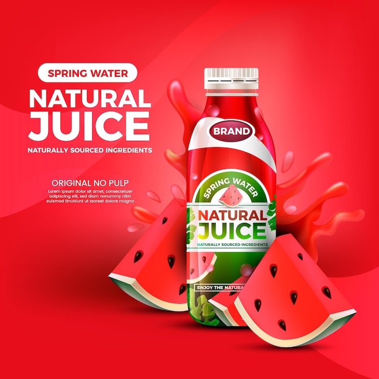 Gratis Vector drink ad nature watermeloensap