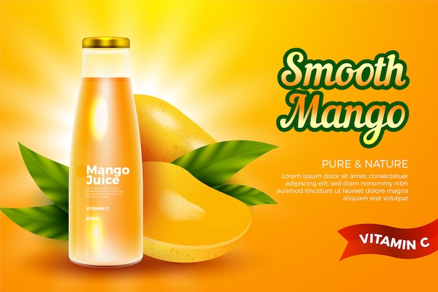 Drink advertentiesjabloon voor mangosap