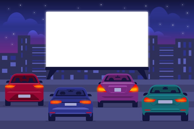 Gratis vector drive-in bioscoopconcept