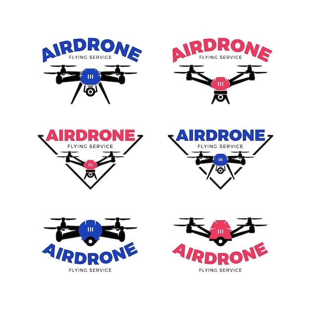 Gratis vector drone logo collectie