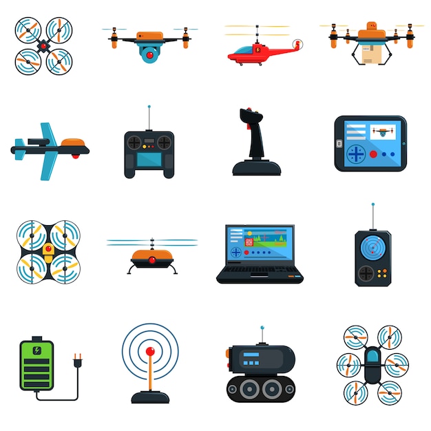 Gratis vector drones icons set