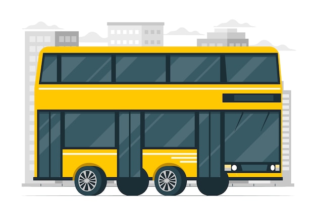 Gratis vector dubbeldekker bus concept illustratie
