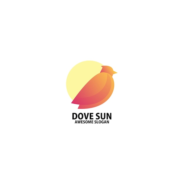 Gratis vector duif vogel logo ontwerp verloopkleur