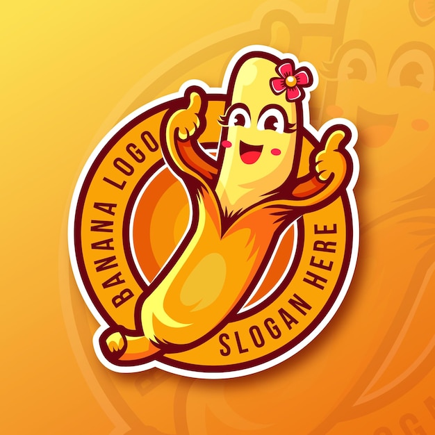 Duim omhoog banaan logo sjabloon