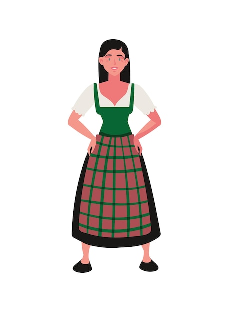 Duitse vrouw in traditionele dirndl