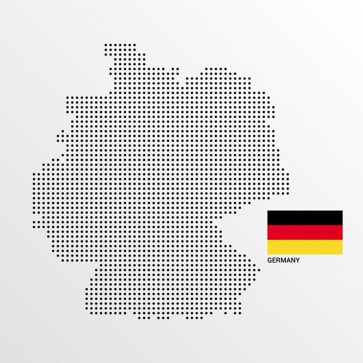 Duitsland kaartontwerp met vlag en lichte achtergrond vector