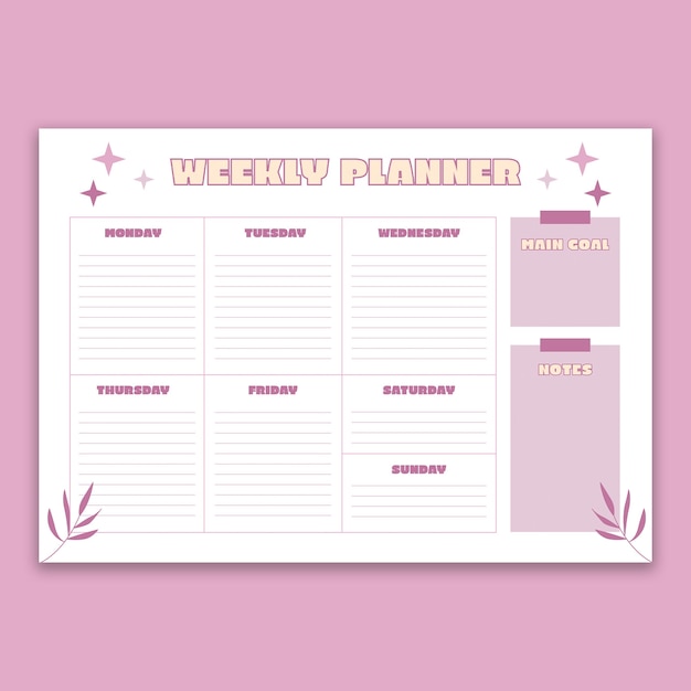 Duotone esthetische weekplanner