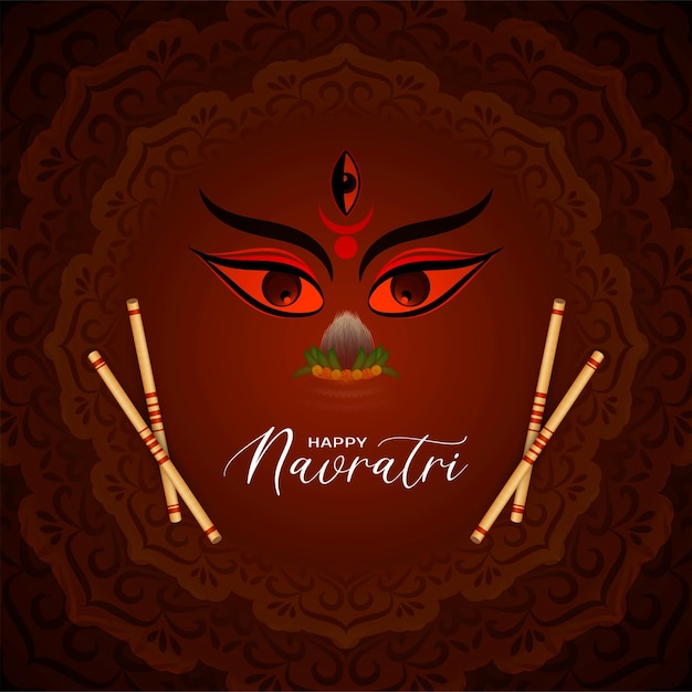 Gratis vector durga puja en religieuze hindoe happy navratri festival achtergrondvector